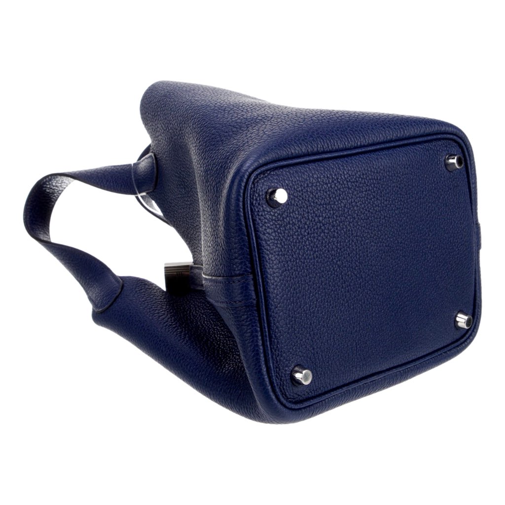 Hermès Hermes Picotin 18 Veau Taurillon Clemence Leather Bleu Nuit - 4