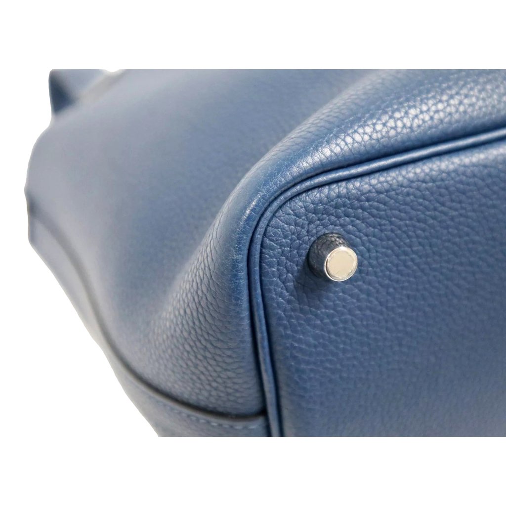 Hermès Hermes Picotin 18 Veau Taurillon Clemence Leather Bleu Nuit - Side view