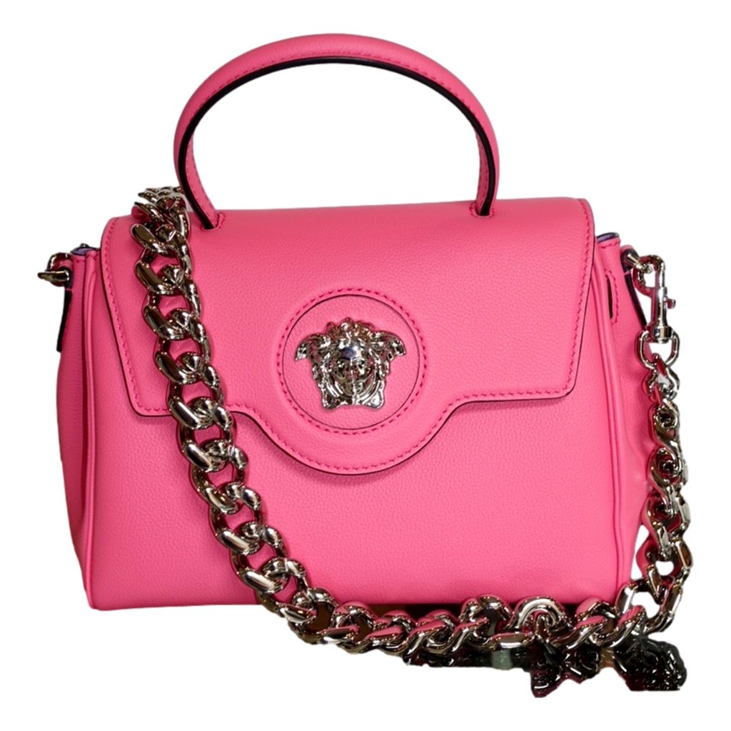 Versace Versace Top Handle Flamingo Pink Vitello Leather Handbag - 4