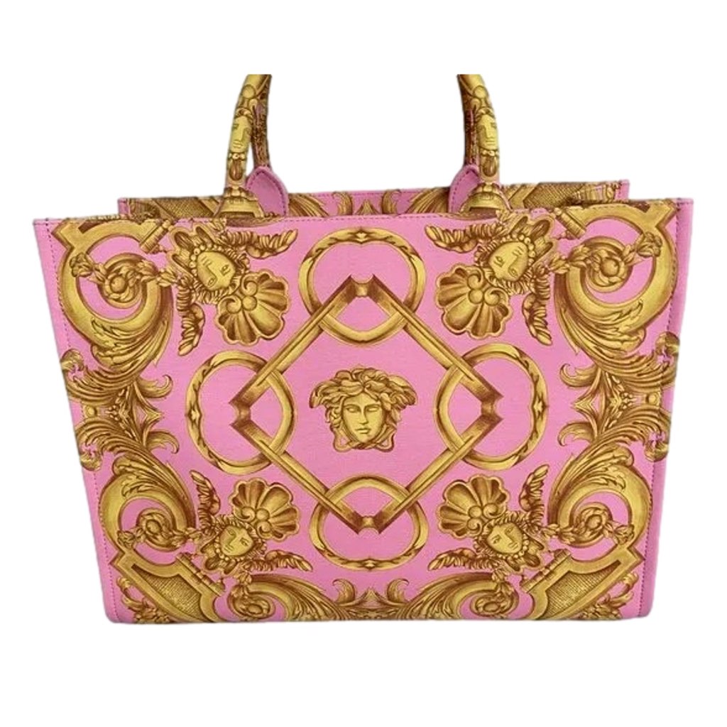 Versace Versace Pastel Pink Signature Print Large Canvas Tote - Detail 1