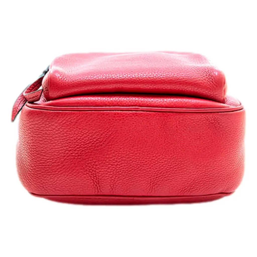 Prada Vitello Daino Convertible Front Pocket Backpack Red Gold Hardware Red Leather Good - Box View