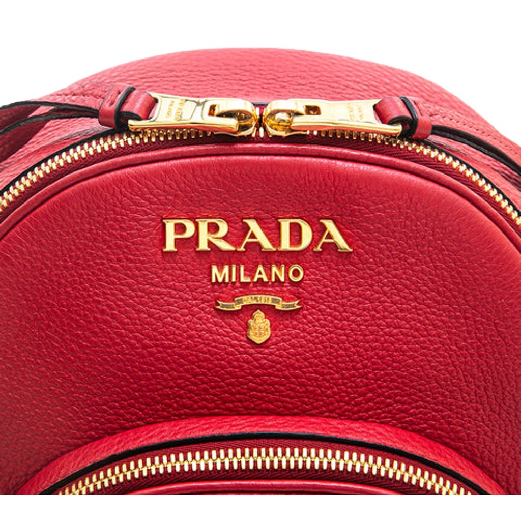 Prada Prada Vitello Daino Convertible Front Pocket Backpack Red Gold Hardware - Image 10