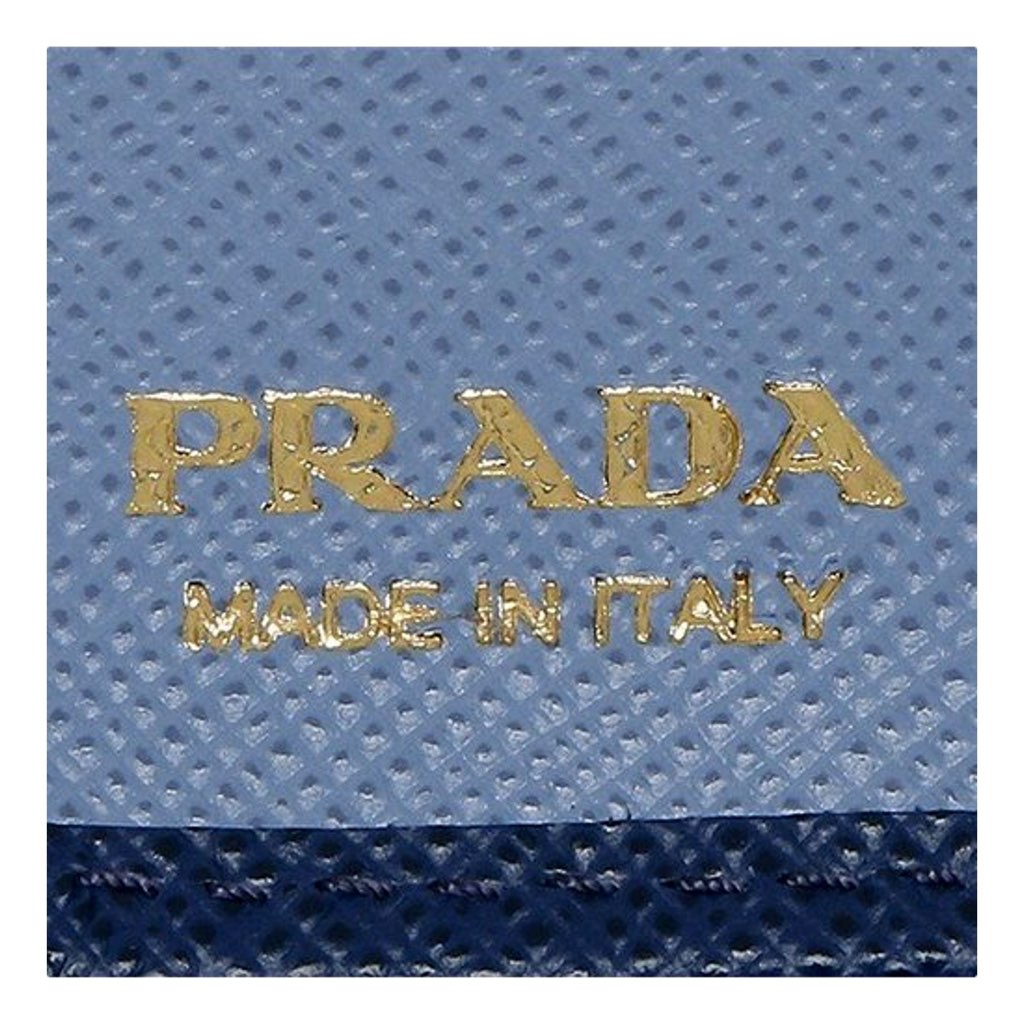 Prada Prada Saffiano Metal Compact Wallet Bluette Blue Multicolor Gold Hardware - Detail 2