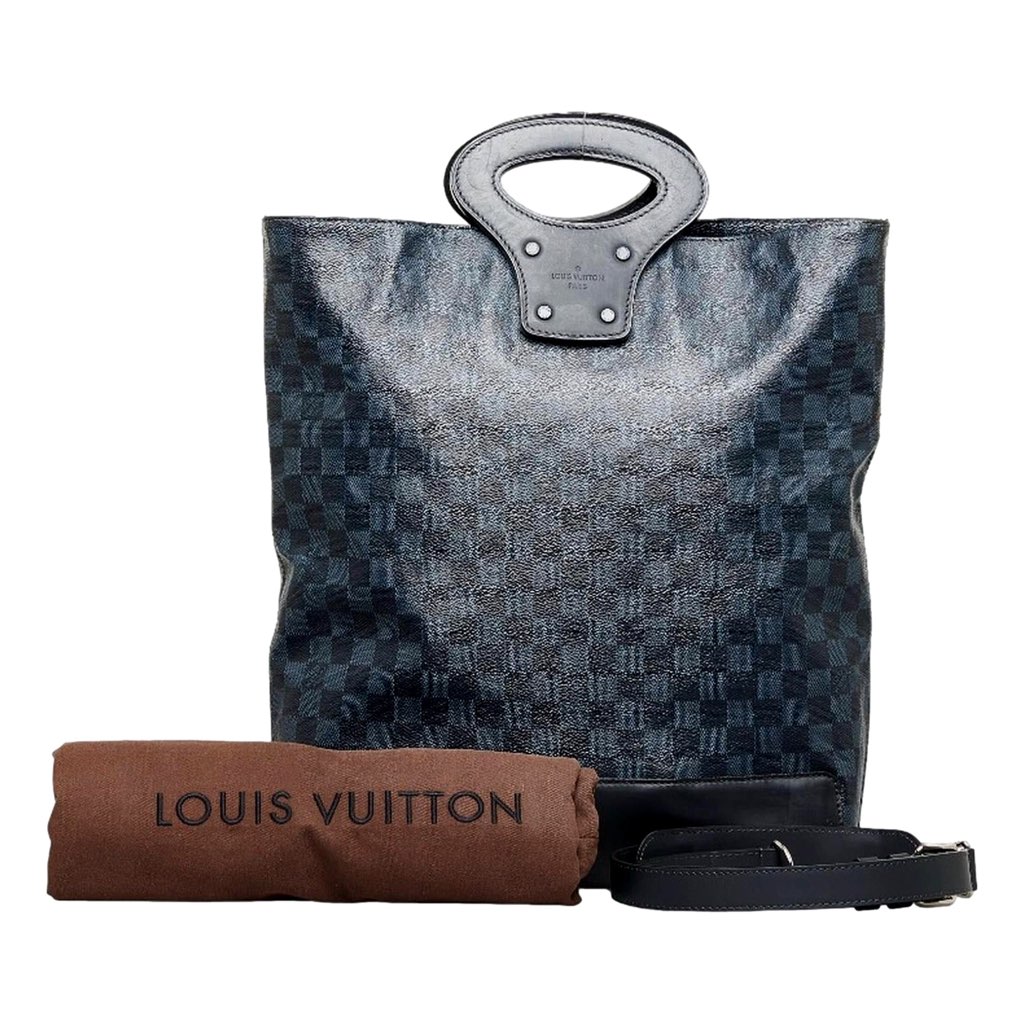 Louis Vuitton Louis Vuitton North South Tote Handbag Damier Cobalt Black and Navy - Side view