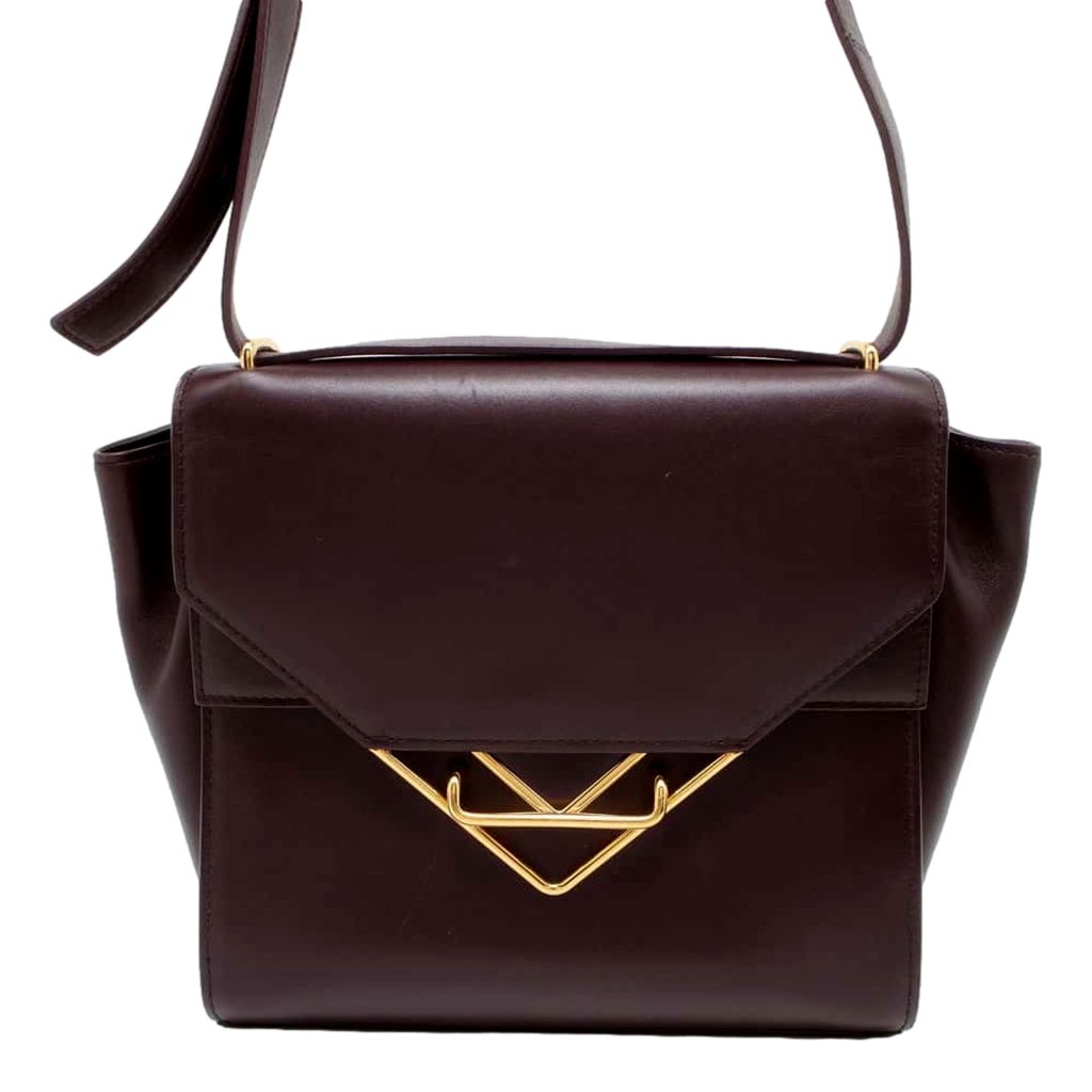 Bottega Veneta Bottega Veneta The Clip Womens Shoulder and Crossbody Bag Grape Purple Calfskin Leather