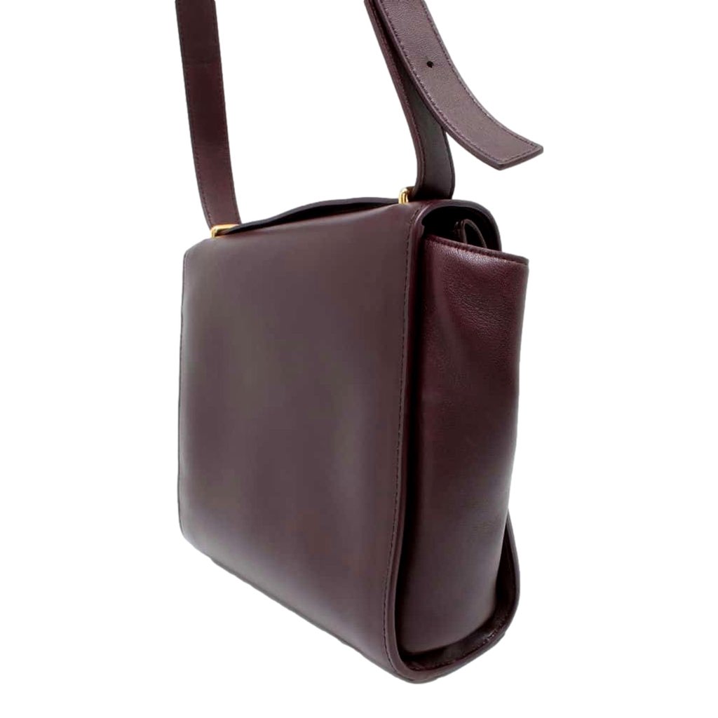 Bottega Veneta Bottega Veneta The Clip Womens Shoulder and Crossbody Bag Grape Purple Calfskin Leather - Back view