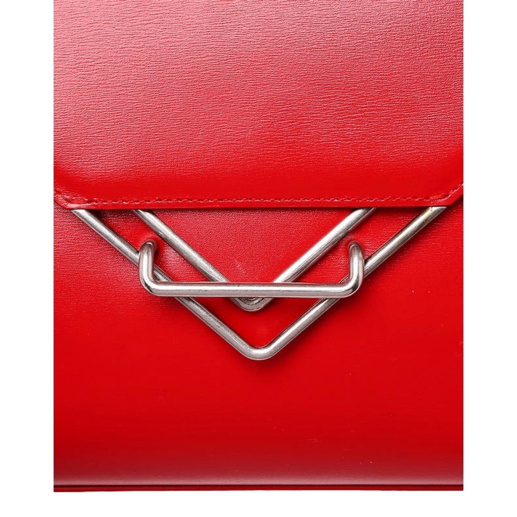 Bottega Veneta Bottega Veneta The Clip Womens Shoulder and Crossbody Bag Chili Red Calfskin Leather - Back view