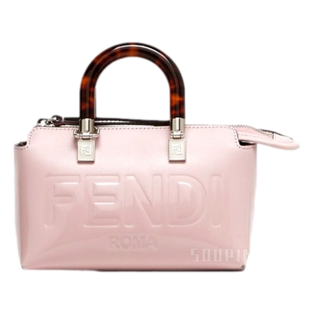 Fendi Fendi By The Way Mini Bag Boston Small Bag in Light Pink Patent Leather - Back view