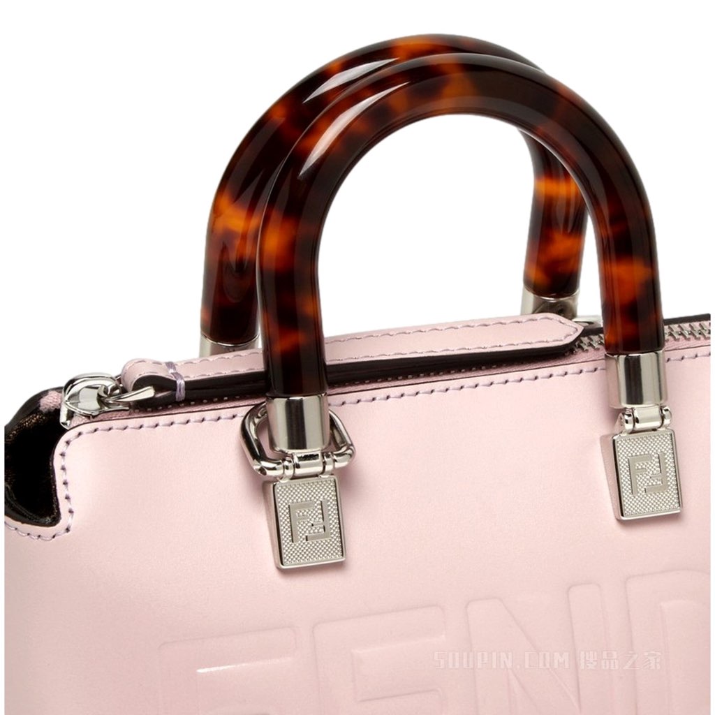 Fendi Fendi By The Way Mini Bag Boston Small Bag in Light Pink Patent Leather - 4