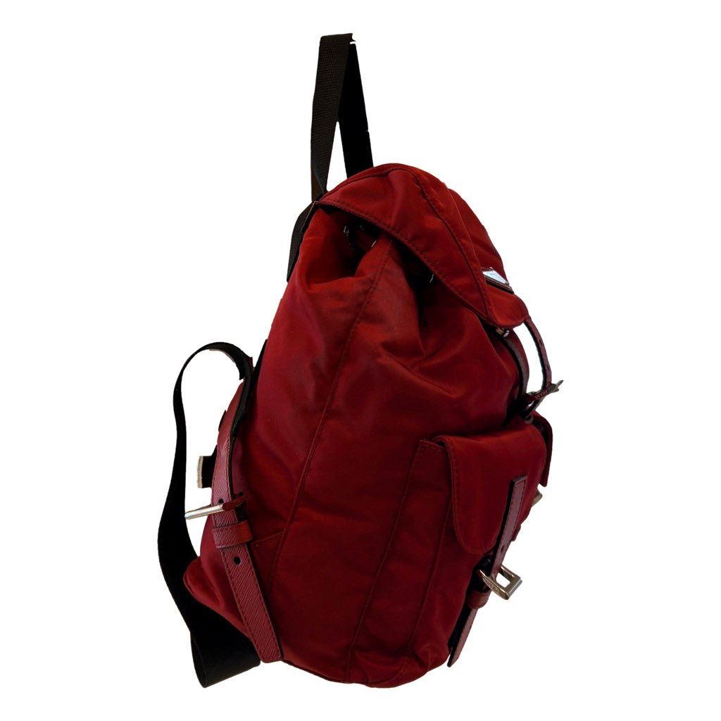 Prada Prada Re-Edition Re-Nylon Drawstring Backpack Fuoco Burgundy Red Medium Womens - 4