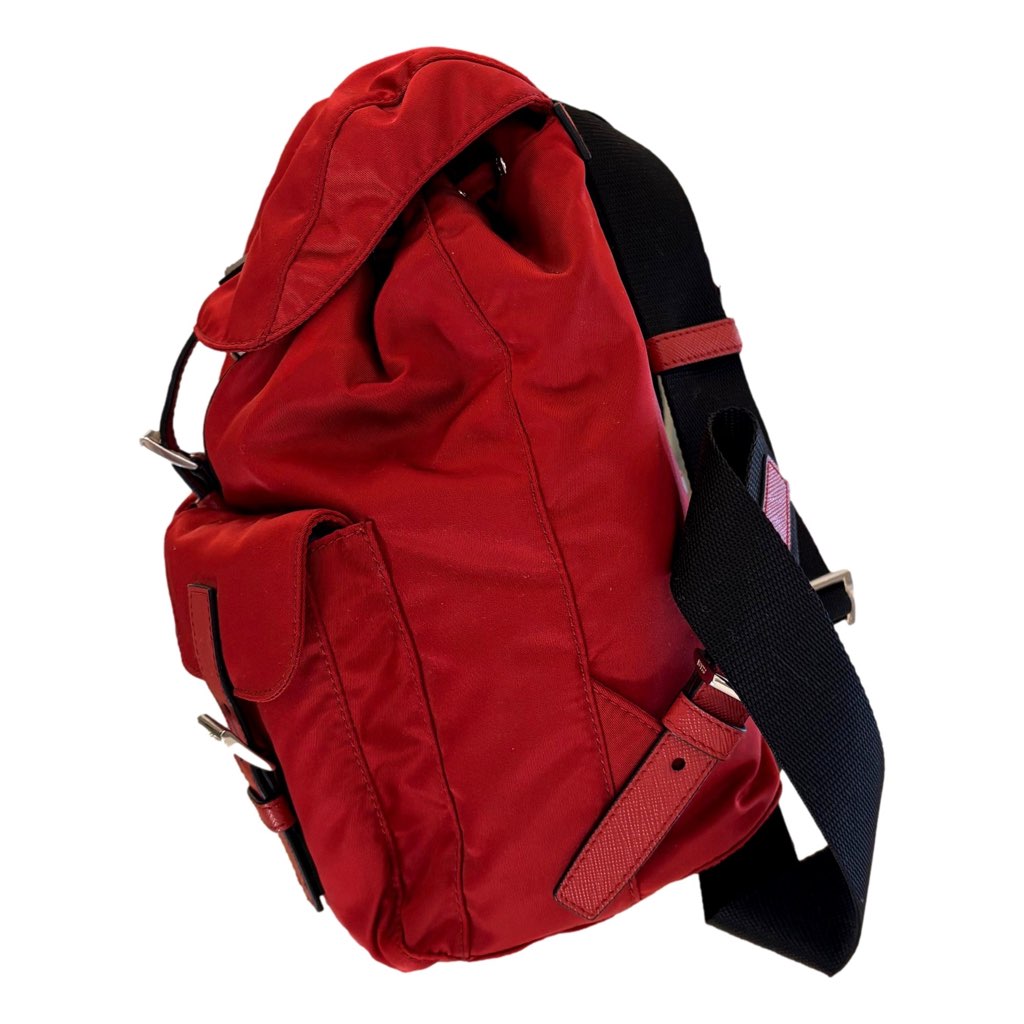 Prada Prada Re-Edition Re-Nylon Drawstring Backpack Fuoco Burgundy Red Medium Womens - Detail 1