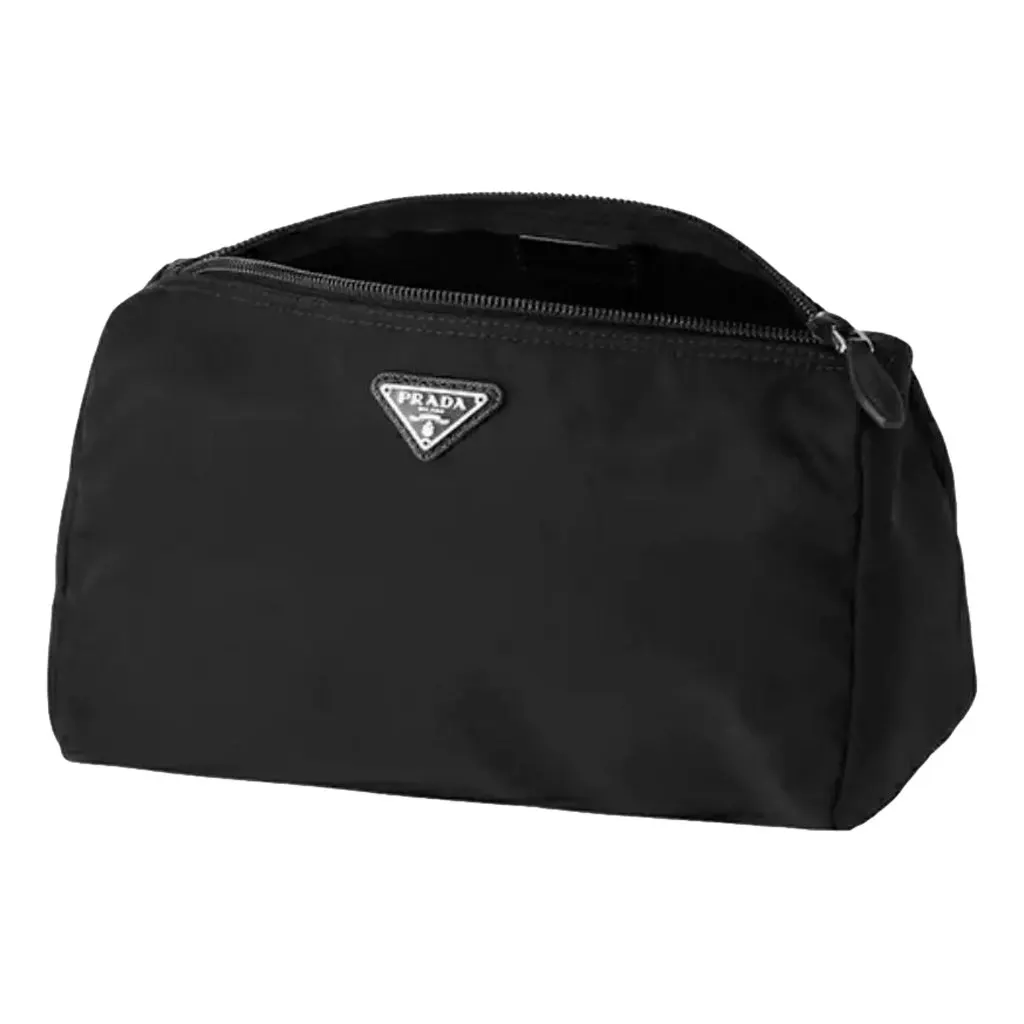 Prada Re-Nylon Necessaire Tessuto Nylon Nero Black Large Pouch Clutch Bag Black Never worn, with tag - Box View