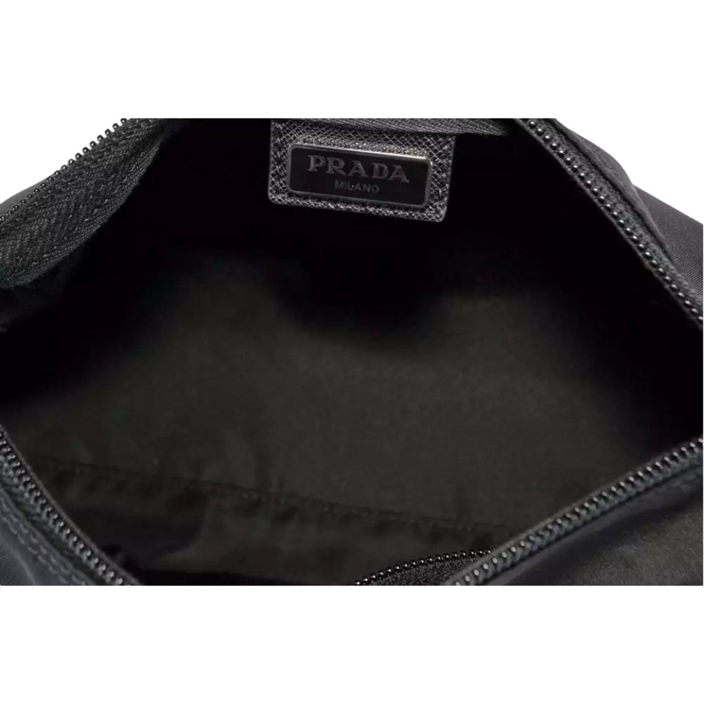 Prada Prada Re-Nylon Necessaire Tessuto Nylon Nero Black Large Pouch Clutch Bag - Image 10
