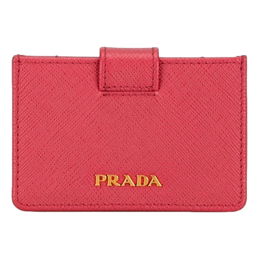 Prada Prada Saffiano Leather Card Case Wallet Accordion Peonia Pink