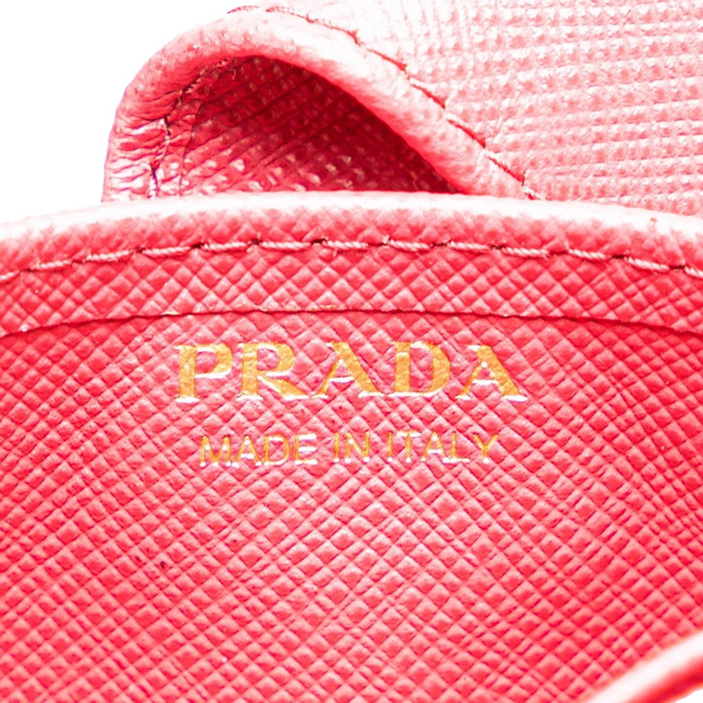 Prada Prada Saffiano Leather Card Case Wallet Accordion Peonia Pink - Detail 1