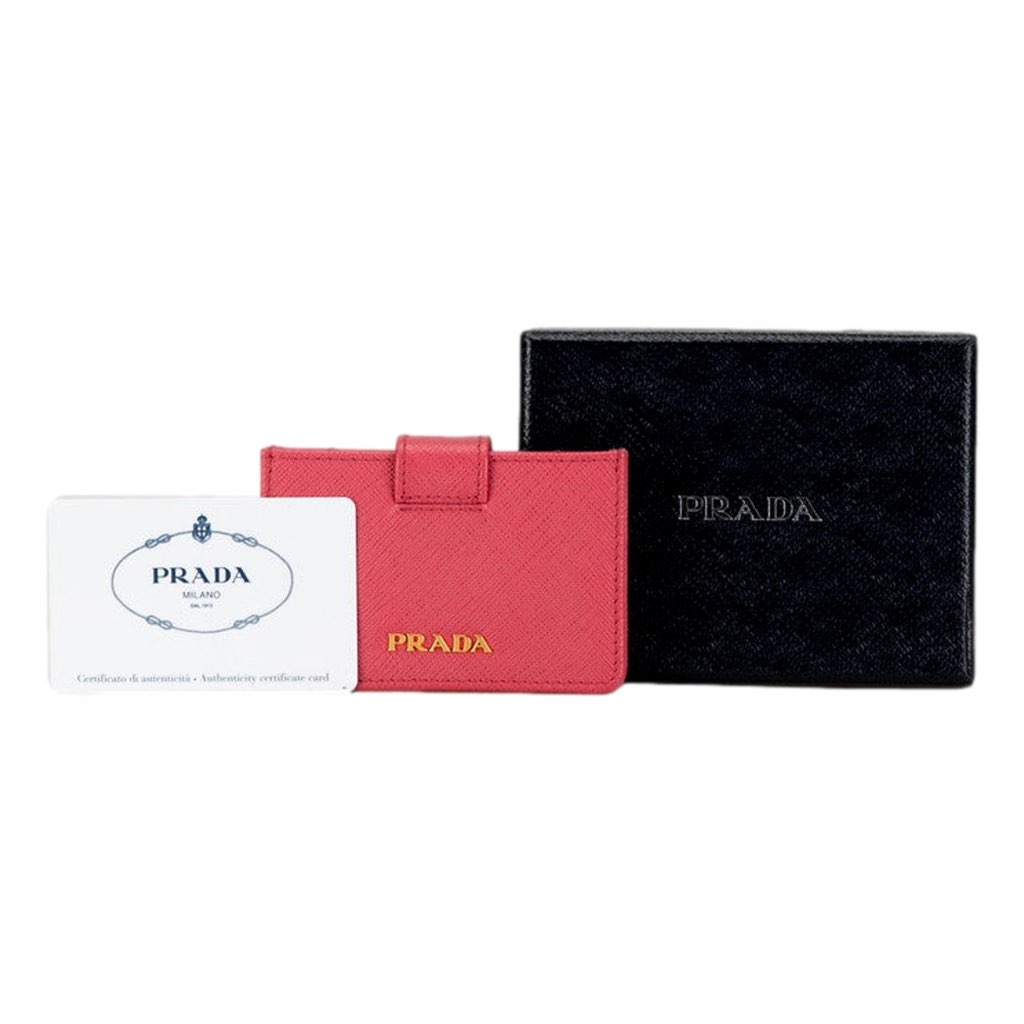 Prada Prada Saffiano Leather Card Case Wallet Accordion Peonia Pink - Detail 2