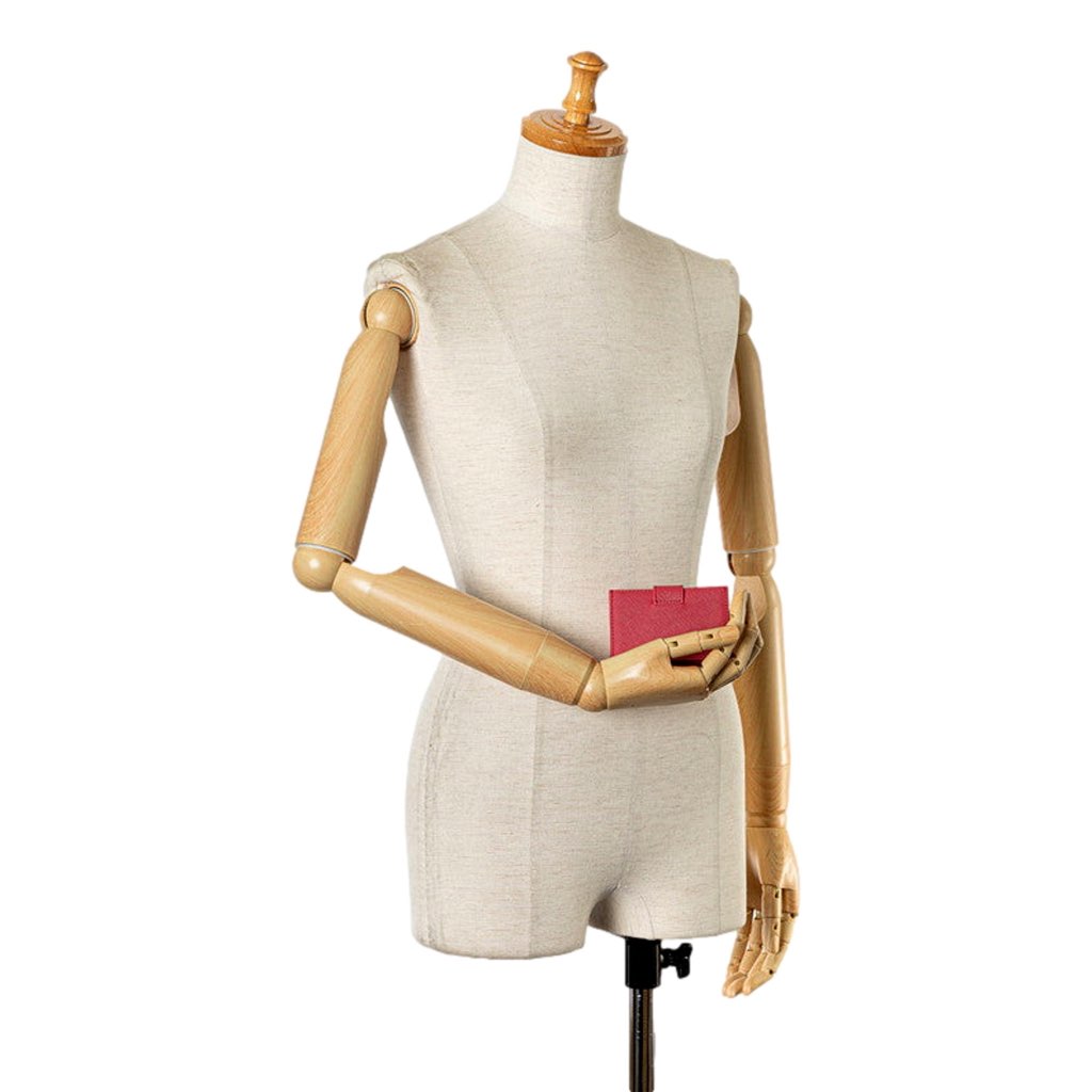 Prada Prada Saffiano Leather Card Case Wallet Accordion Peonia Pink - Image 10