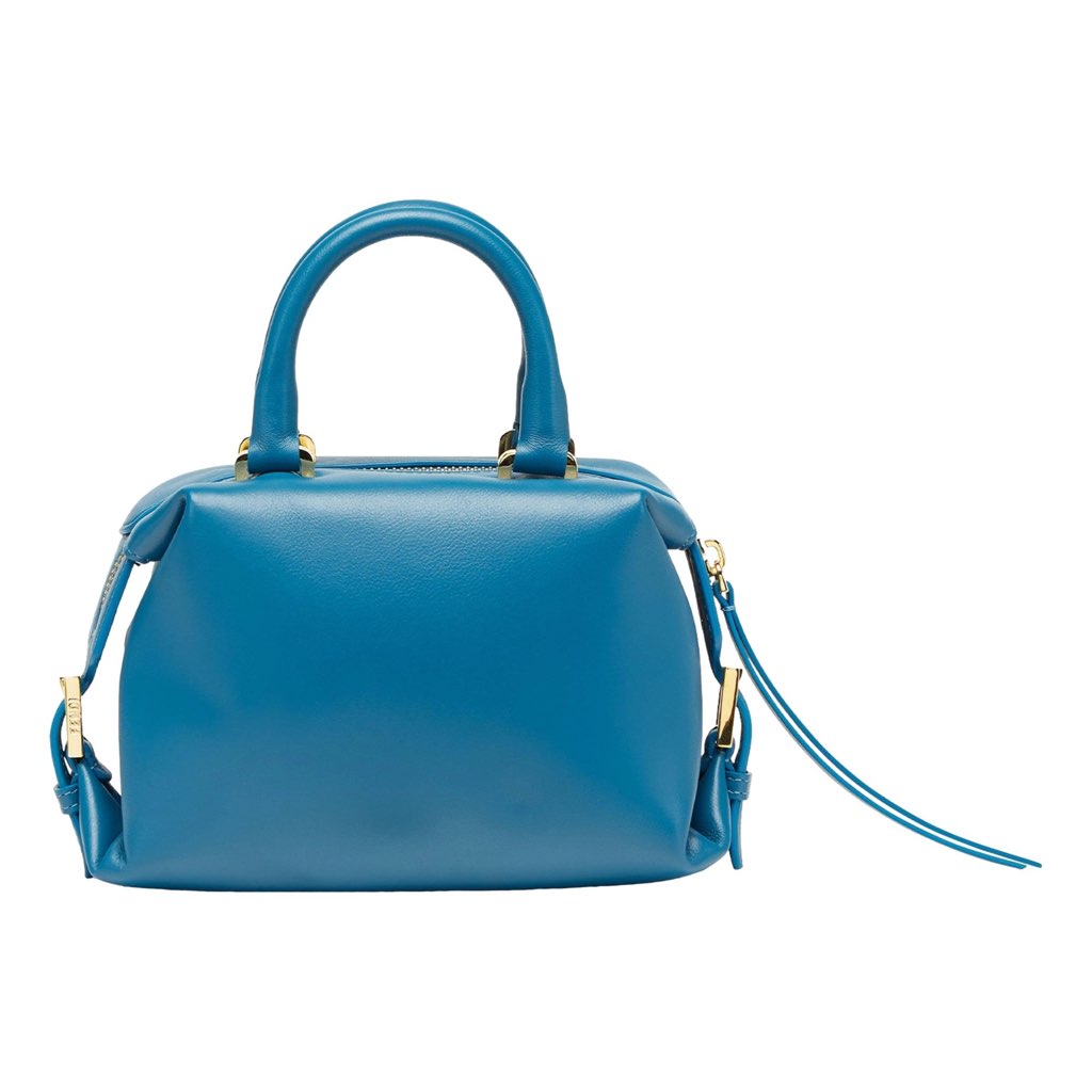 Fendi FENDI FF Cube Womens Handbag Mare Dark Blue Crossbody Bag Fendi Logo - Back view