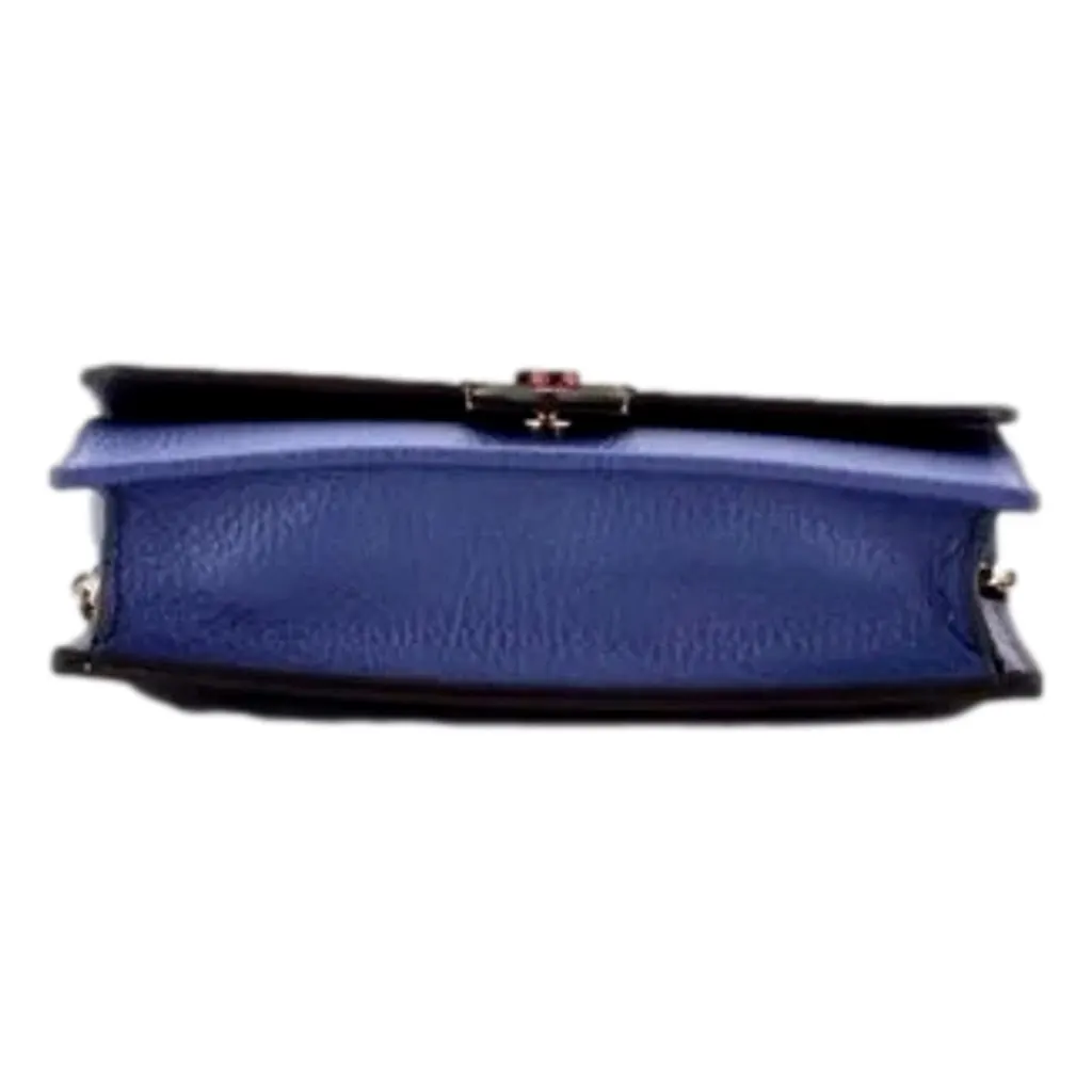 Gucci Blue Marmont GG Womens Leather Wallet on Chain Crossbody Bag Blue Leather Never worn, with tag - Box View