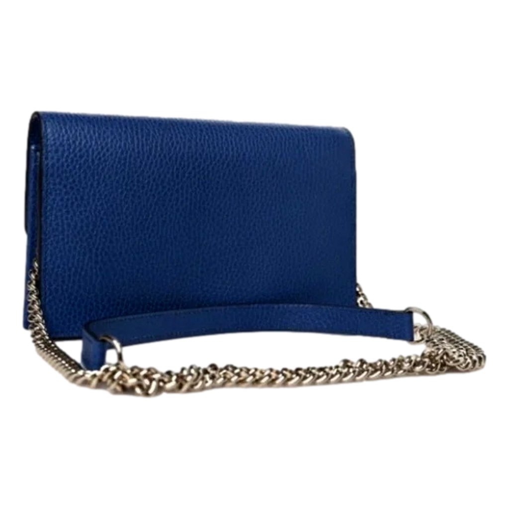 Gucci Gucci Blue Marmont GG Womens Leather Wallet on Chain Crossbody Bag - Detail 1