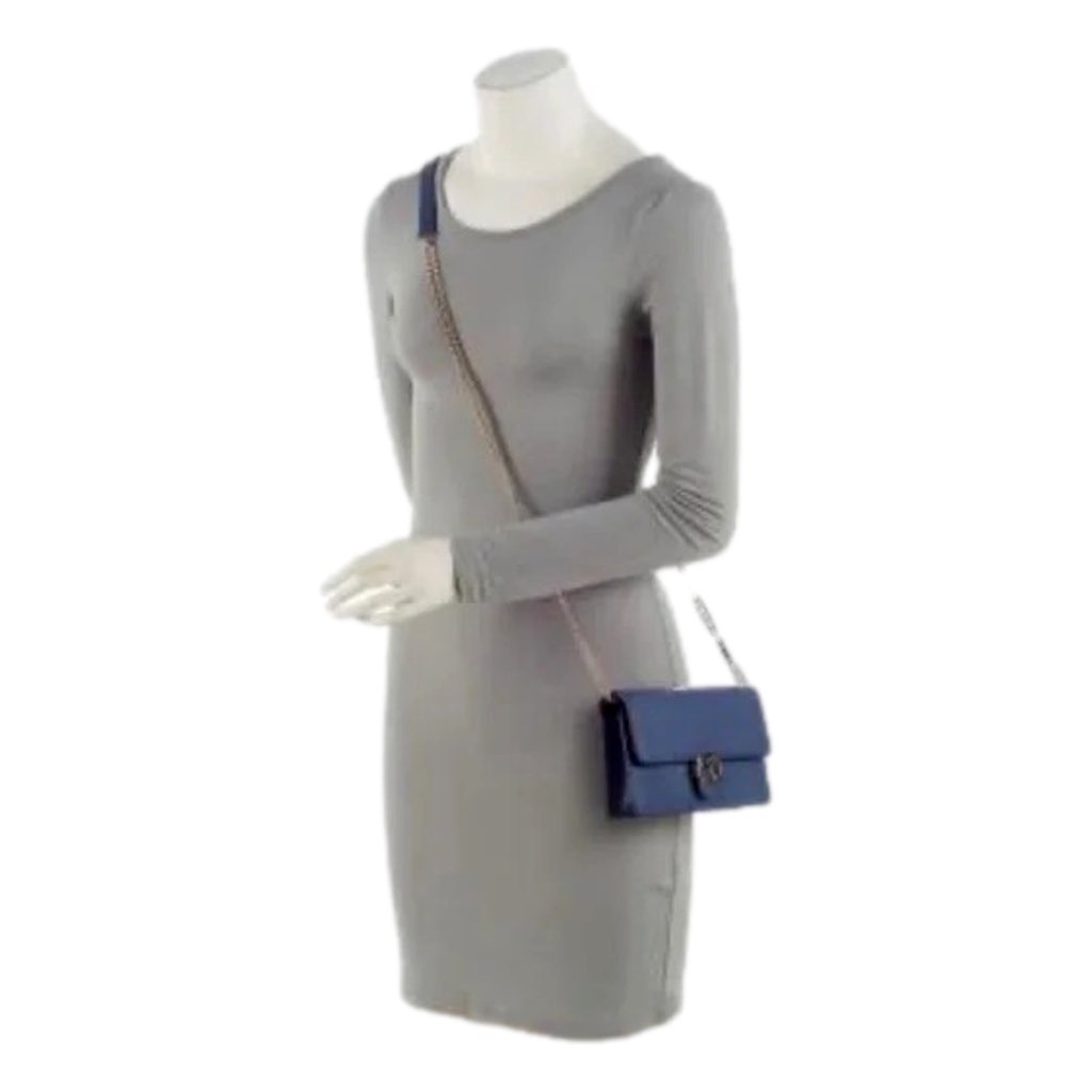 Gucci Gucci Blue Marmont GG Womens Leather Wallet on Chain Crossbody Bag - Image 10