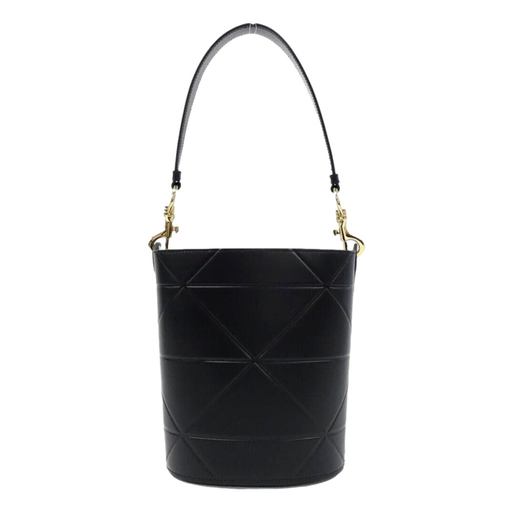 Prada Prada Soft Calf Leather Bucket Crossbody Handbag Nero Black - Back view