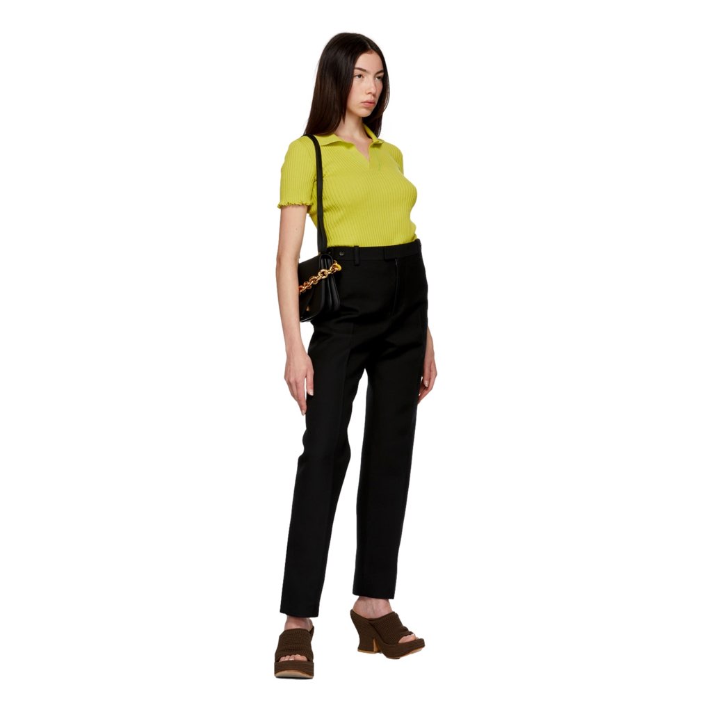 Bottega Veneta Bottega Veneta Calfskin Mount Envelope Crossbody Bag Black and Gold - Detail 1