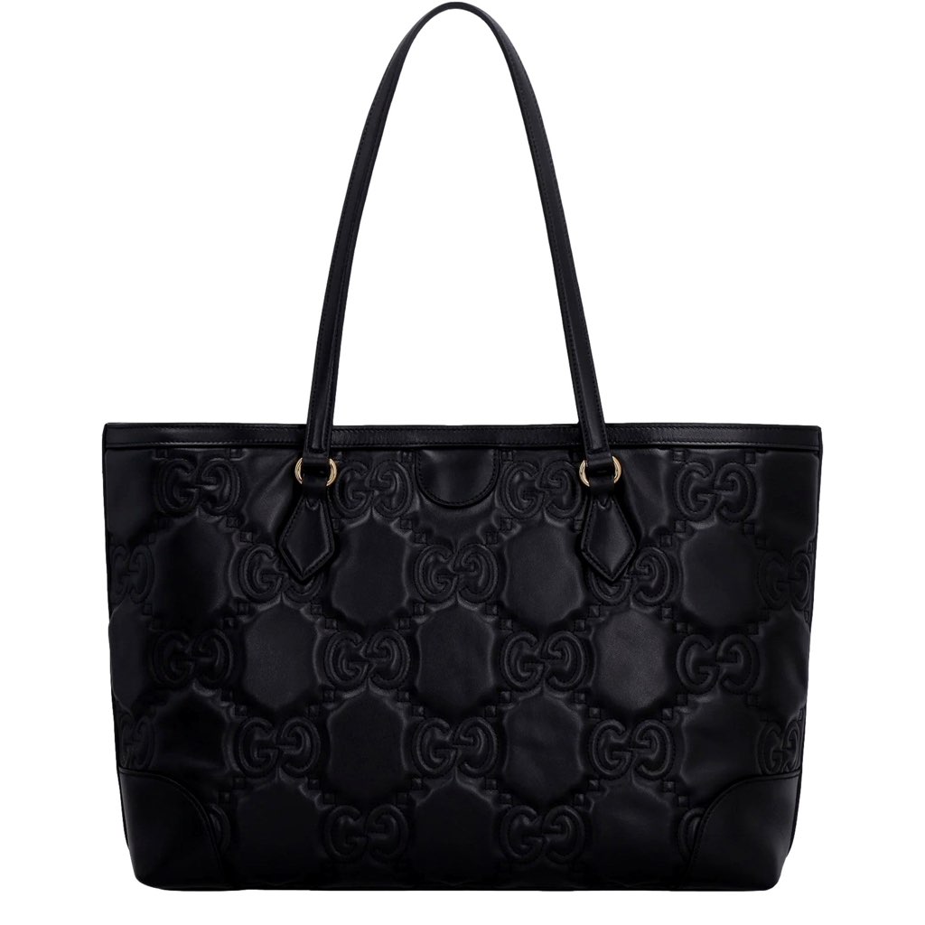 Gucci Gucci Ophidia Jumbo GG Matellase Medium Black Leather Tote - Back view