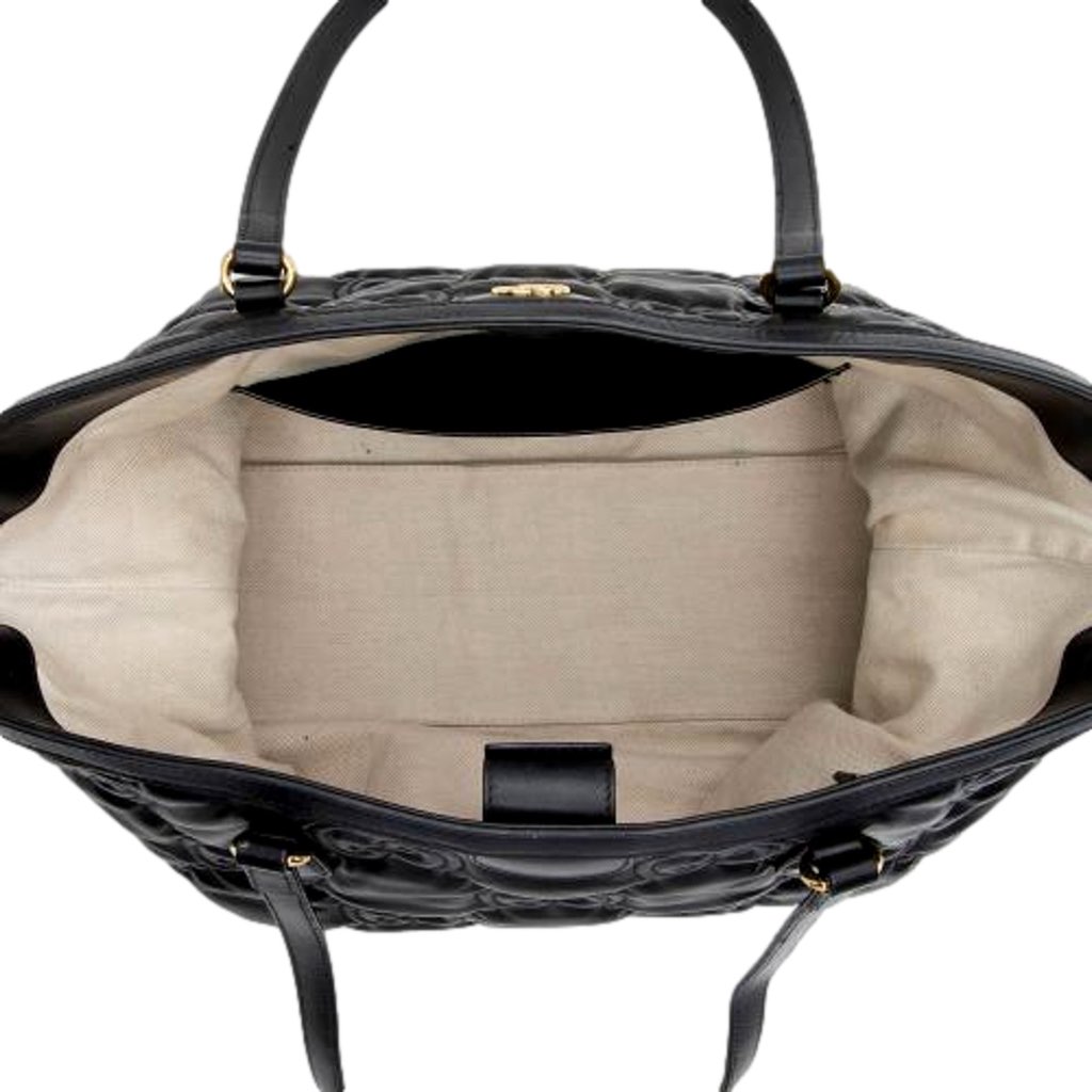 Gucci Gucci Ophidia Jumbo GG Matellase Medium Black Leather Tote - Side view