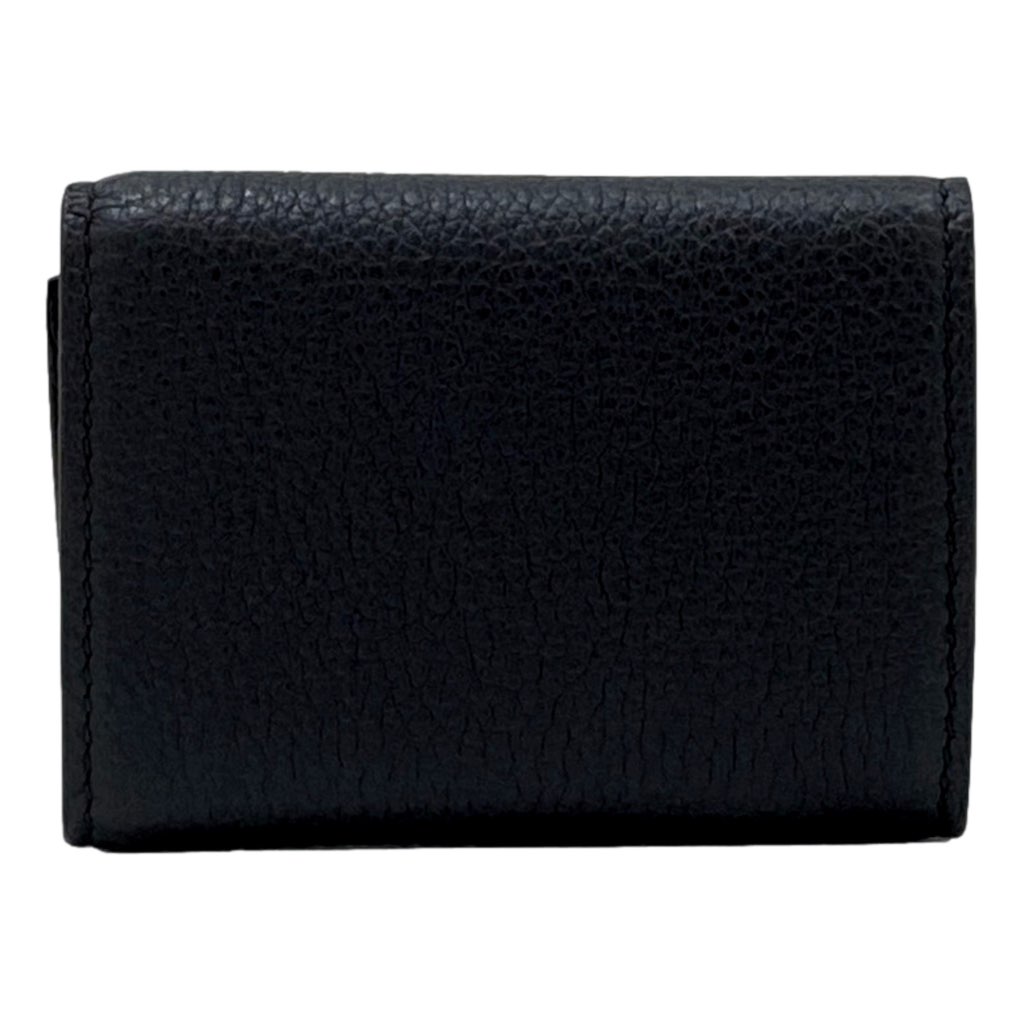 Gucci Gucci Embossed Logo Mini Tri-Fold Wallet Black Pebbled Leather - Image 6