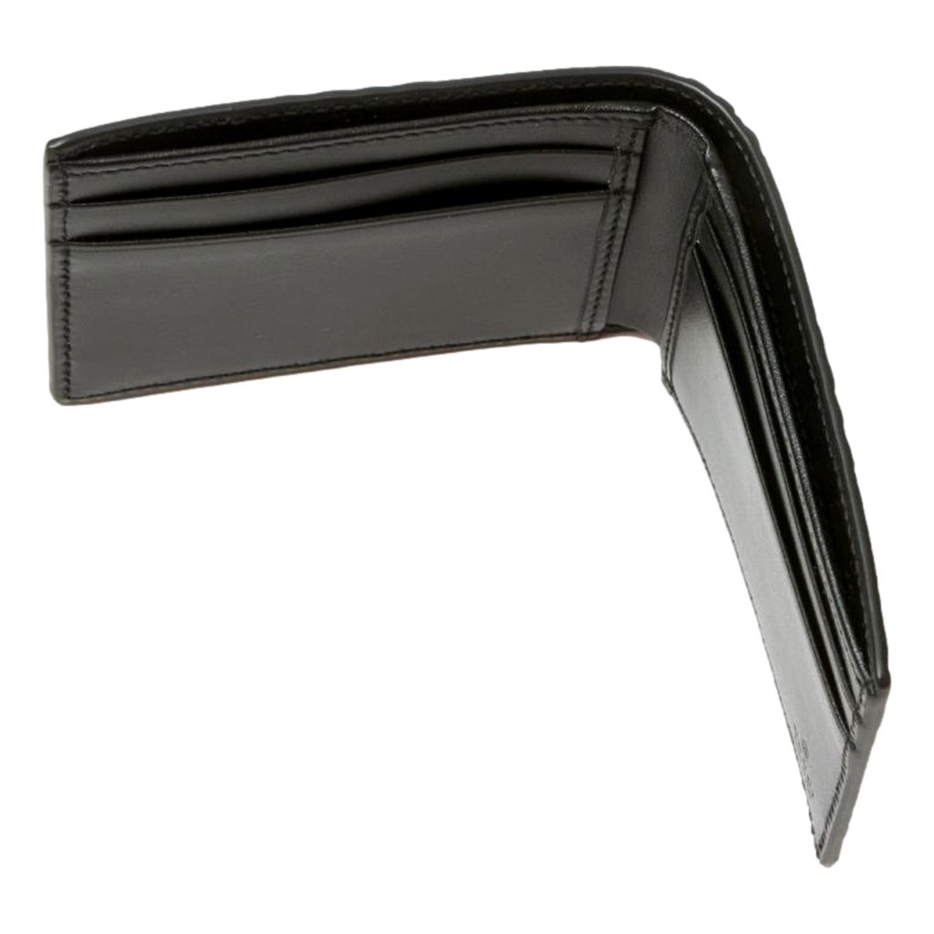 Gucci Gucci Calfskin Leather GG Tennis Embossed Bi-Fold Wallet Black - 4