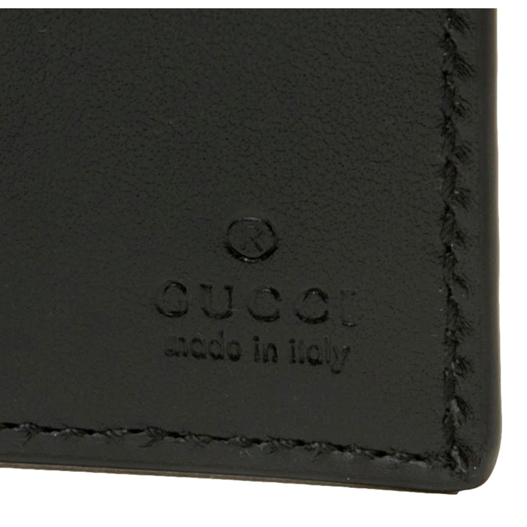 Gucci Gucci Calfskin Leather GG Tennis Embossed Bi-Fold Wallet Black - Detail 2
