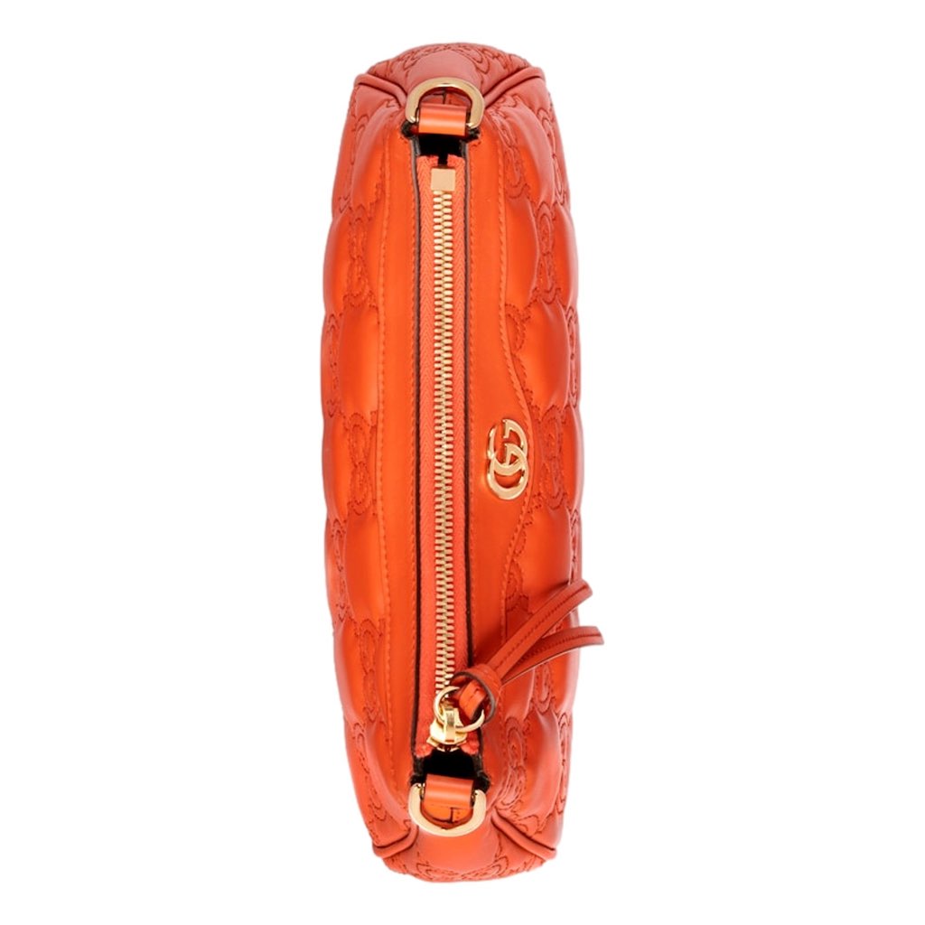 Gucci Gucci GG Quilted Matelass√© Leather Mini Shoulder Bag In Orange - Detail 1