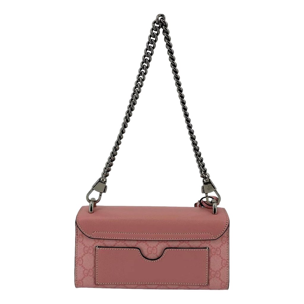 Gucci Gucci Pink GG Supreme Leather Padlock Chain Small Handbag Pink - Detail 1