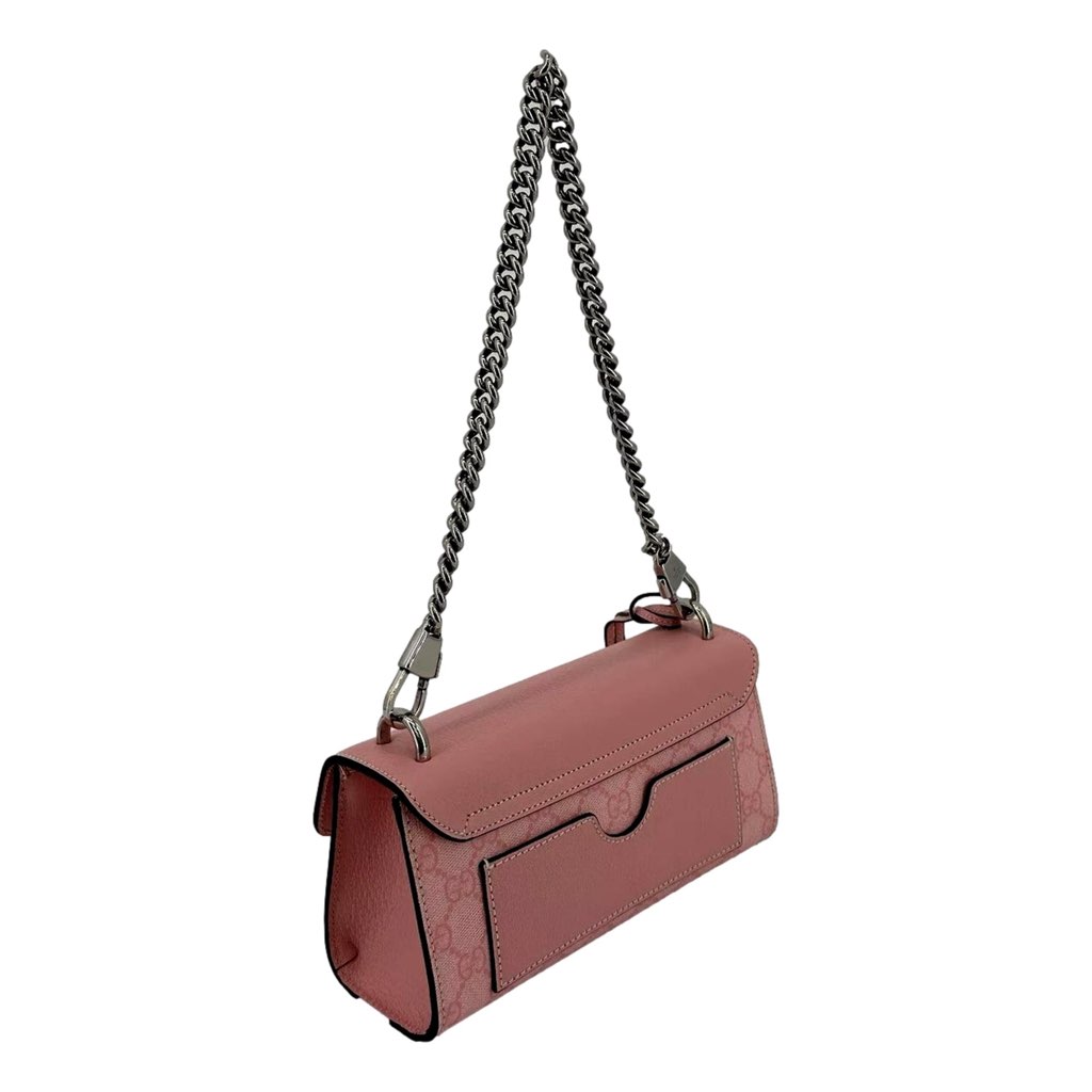 Gucci Gucci Pink GG Supreme Leather Padlock Chain Small Handbag Pink - Detail 2