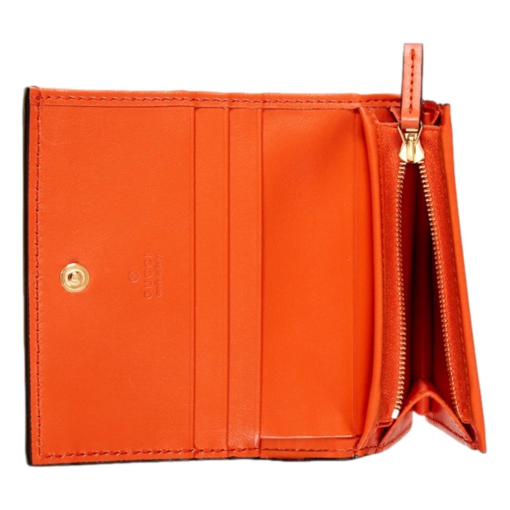 Gucci Gucci GG Quilted Matelass√© Leather Card Case Wallet In Orange - Detail 1