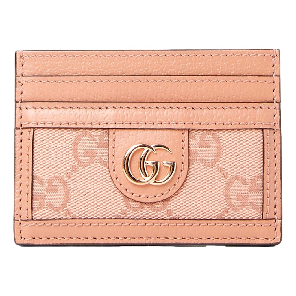 Gucci Gucci Womens Ophidia Pink Canvas and Leather GG Card Holder