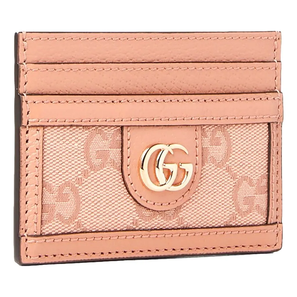 Gucci Womens Ophidia Pink Canvas and Leather GG Card Holder Pink Canvas Never worn, with tag - Back View