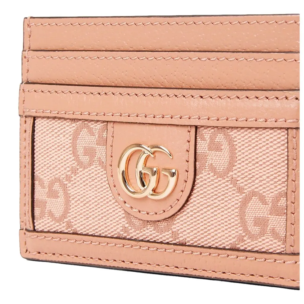 Gucci Womens Ophidia Pink Canvas and Leather GG Card Holder Pink Canvas Never worn, with tag - Inside View