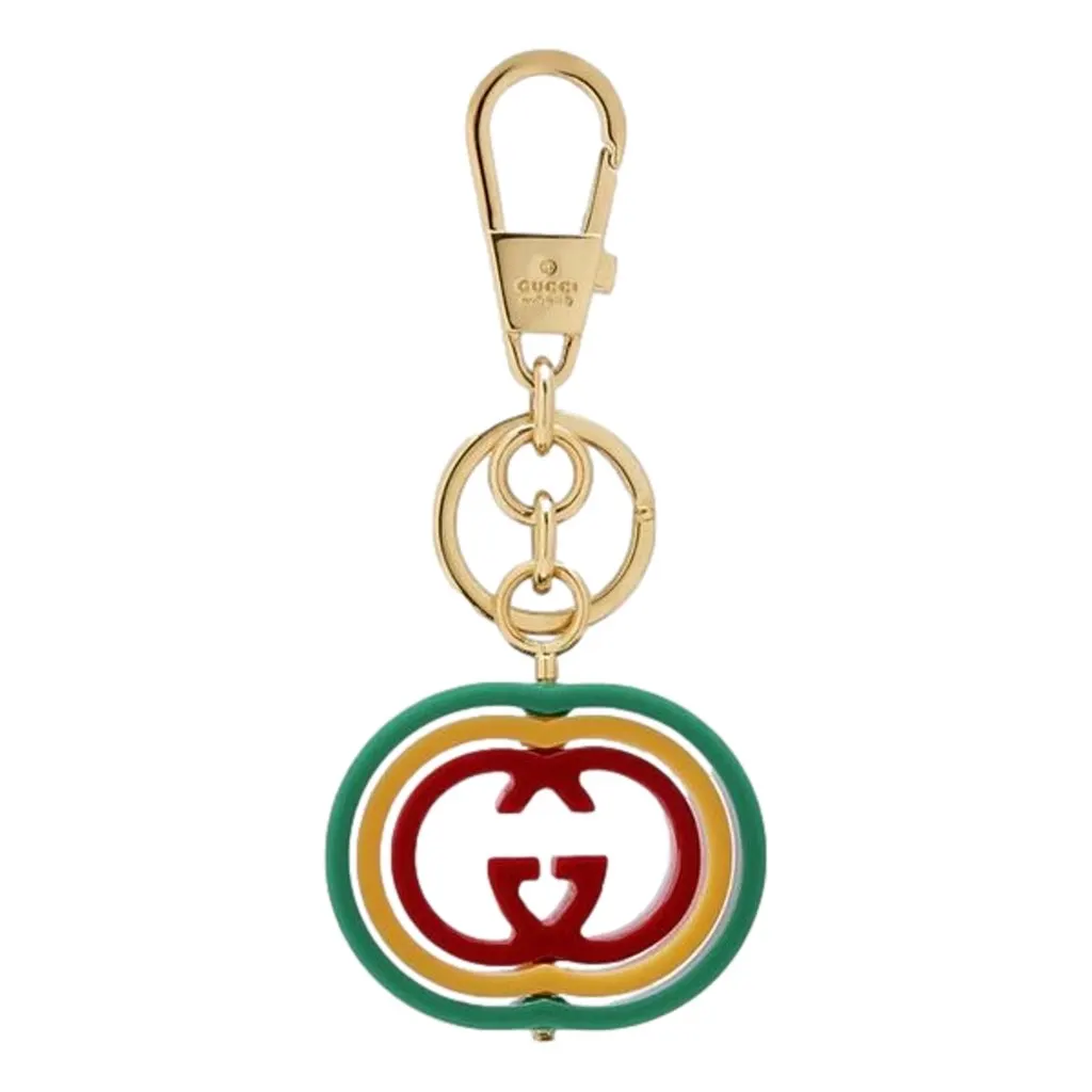 Gucci Interlocking G Rainbow Keyring Key Chain Handbag Charm Purple Never worn, with tag - Front View