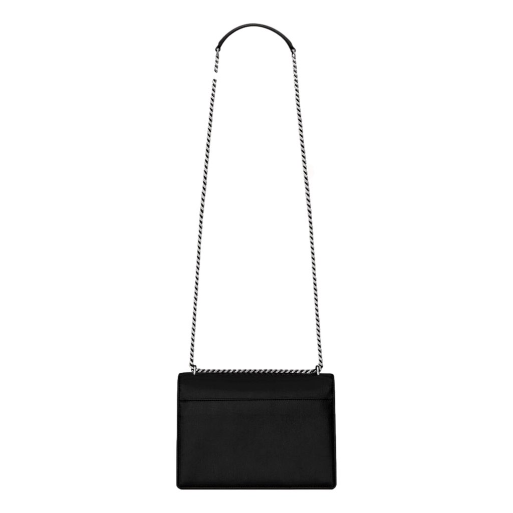 Saint Laurent Saint Laurent Sunset Black Smooth Leather Chain Strap Handbag Crossbody - 4