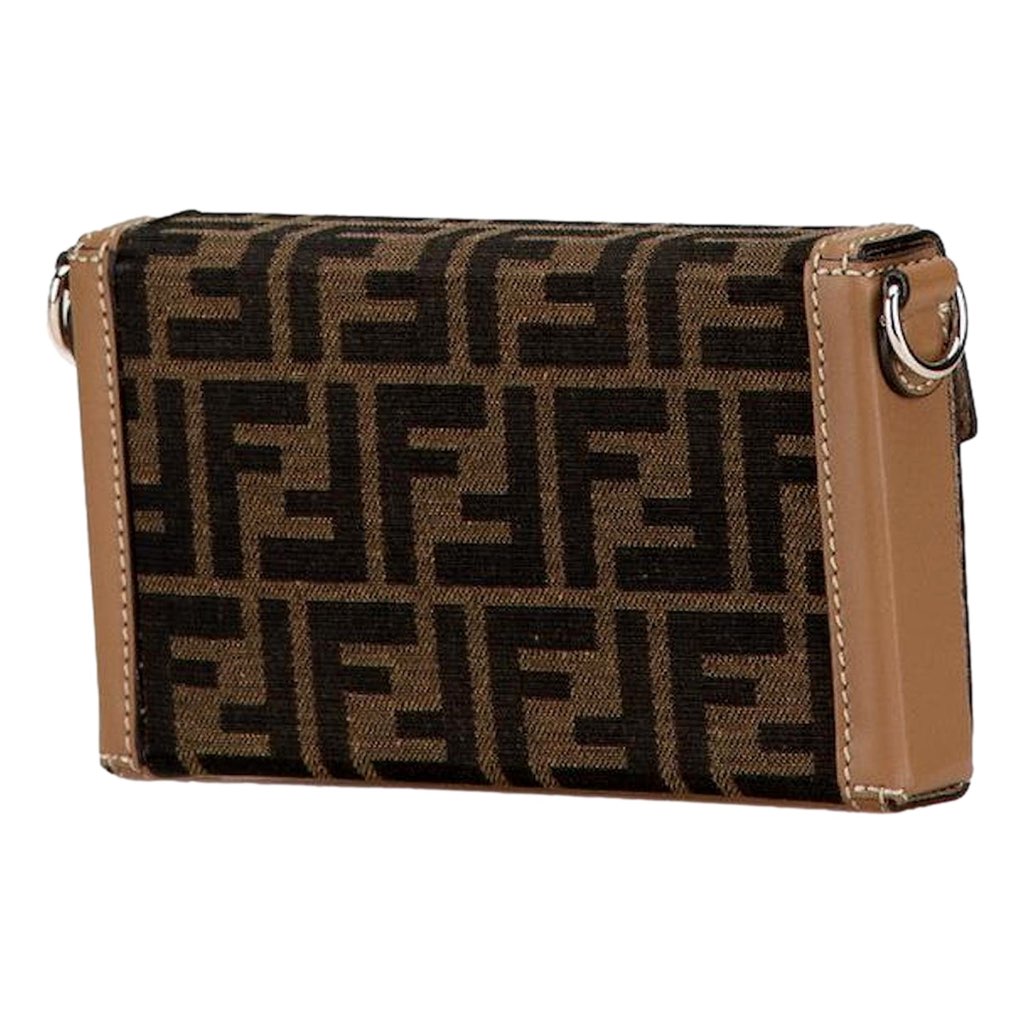 Fendi Fendi Baguette Soft Trunk Phone Case Bag Zucca Canvas and Leather - Back view