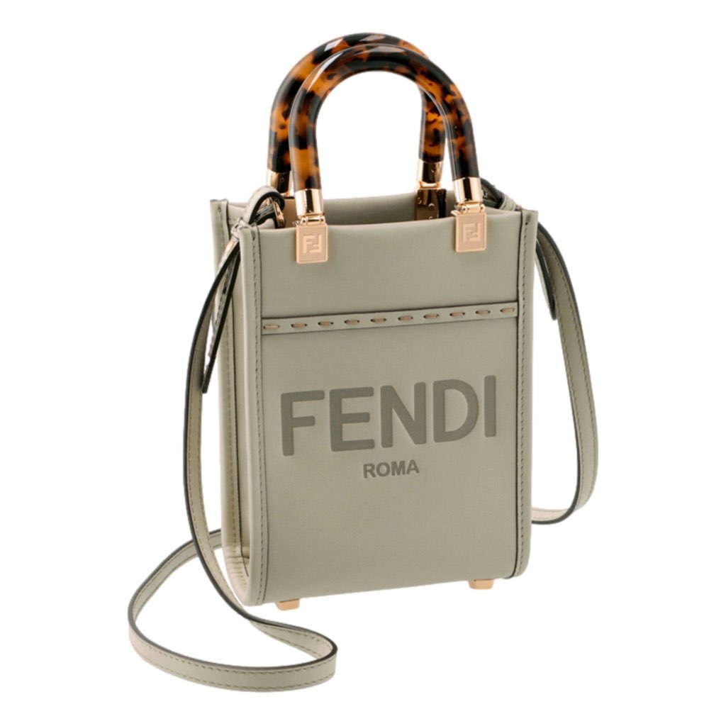 Fendi Fendi Sunshine Shopper Small Handbag Crossbody Bag in Green Tea