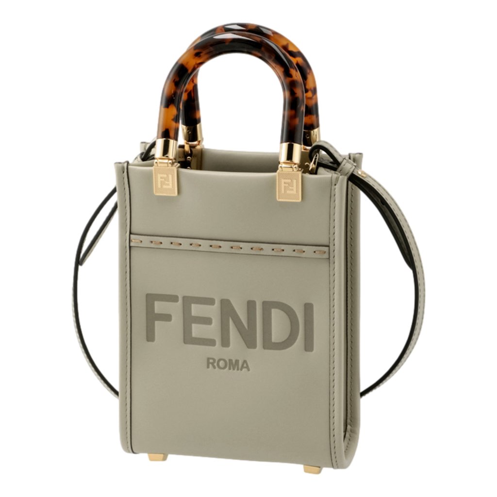 Fendi Fendi Sunshine Shopper Small Handbag Crossbody Bag in Green Tea - Back view
