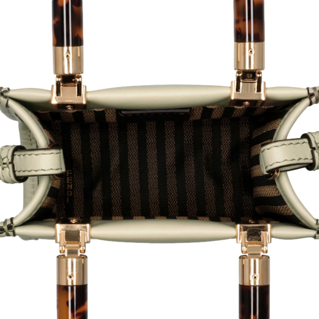 Fendi Fendi Sunshine Shopper Small Handbag Crossbody Bag in Green Tea - Side view