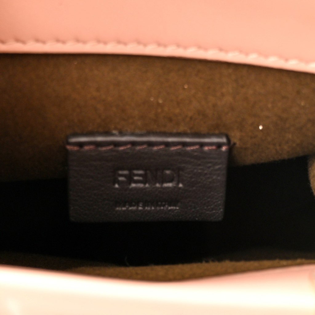 Fendi Fendi FF Zucca Leather Mini Sunshine Shopper Tote Crossbody Bag Baby Pink - Side view