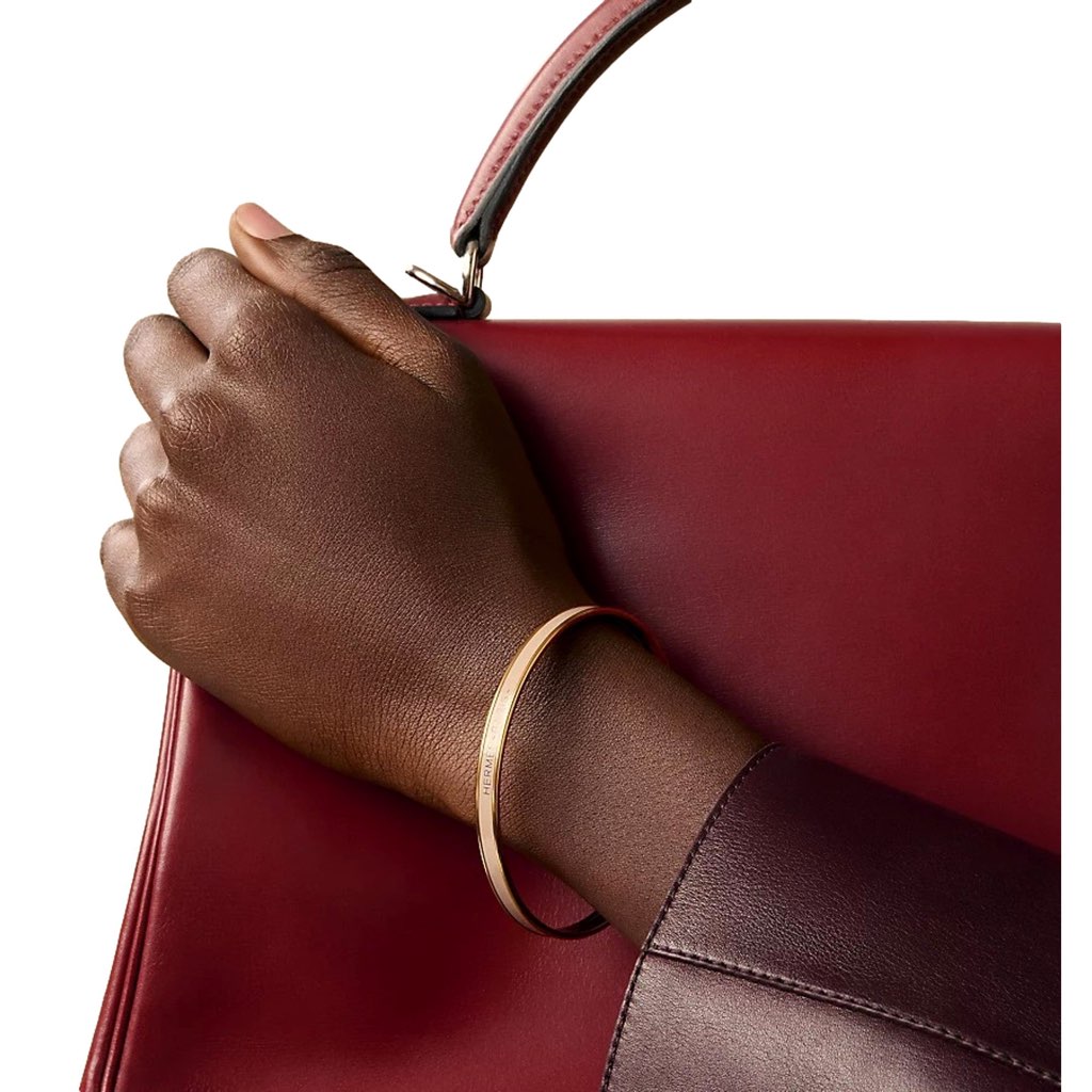 Hermès Herm√®s Beige and Gold Uni Bangle - Back view