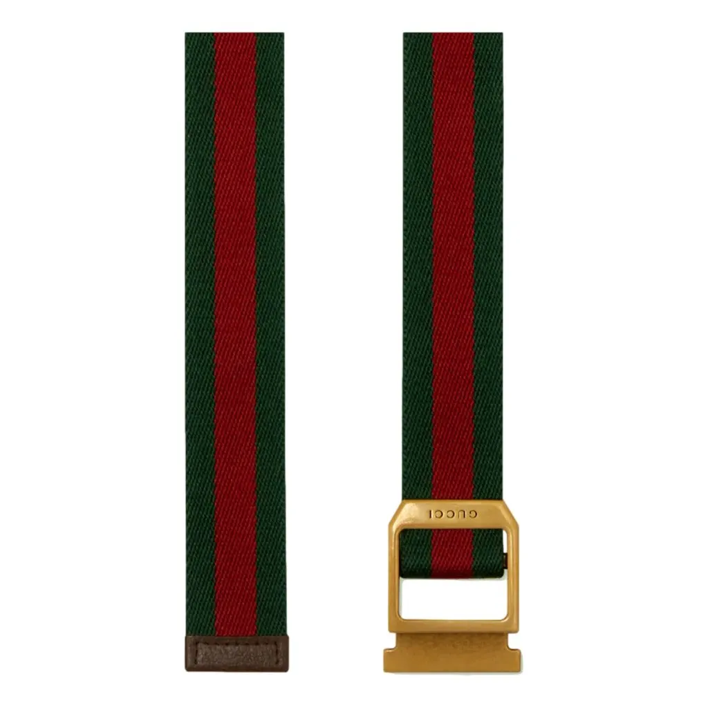 Gucci Web Stripe Red and Green Canvas Belt Size 90/36 Red Canvas Never worn, with tag - Back View