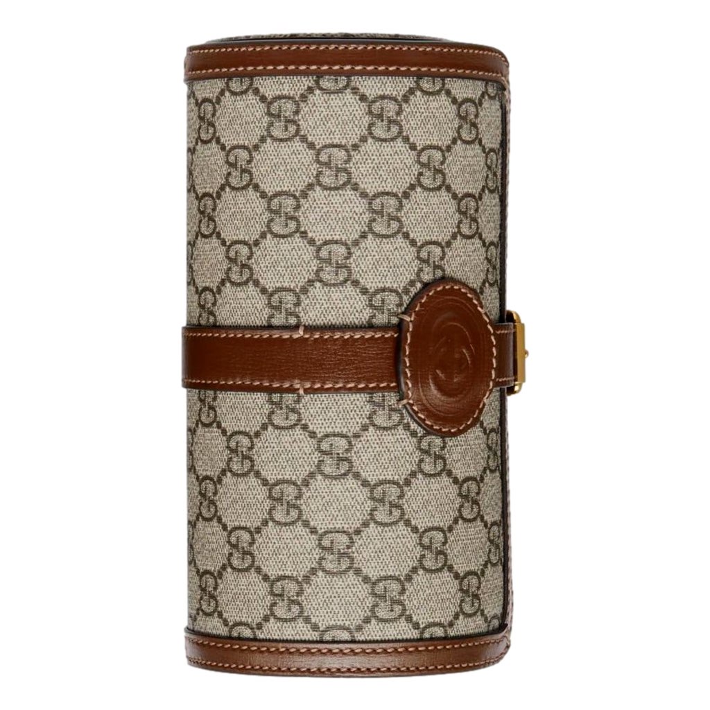 Gucci Gucci GG Supreme Canvas Leather Beige Brown Watch Case - Side view