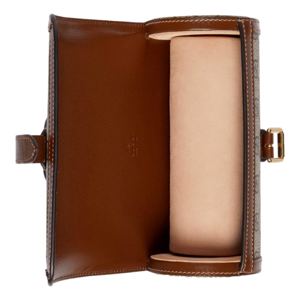 Gucci Gucci GG Supreme Canvas Leather Beige Brown Watch Case - Detail 1